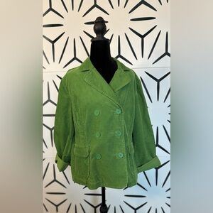 LOFT Green Corduroy Utility Jacket – Size Tag Removed (See Measurements)